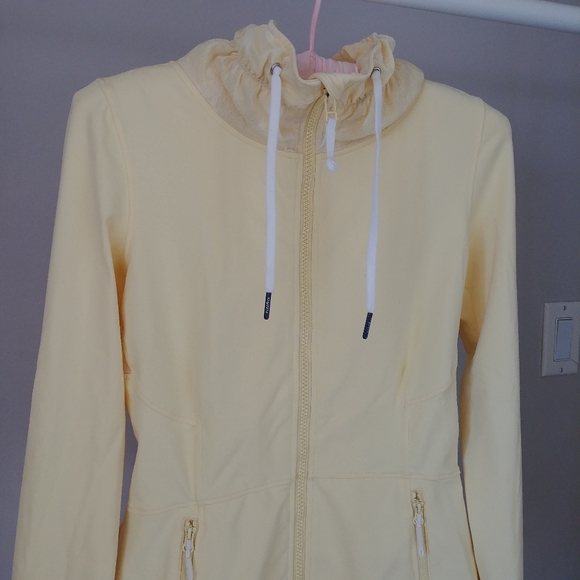 Titika Jacket Zip Up Sweater Yellow Lace Size Small - Picture 8 of 16